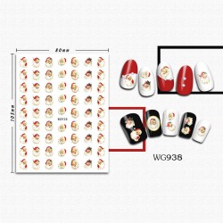 WG938  10pcs/lot Christmas Nail Stickers