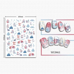 WG941  10pcs/lot Christmas Nail Stickers