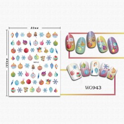 WG943  10pcs/lot Christmas Nail Stickers