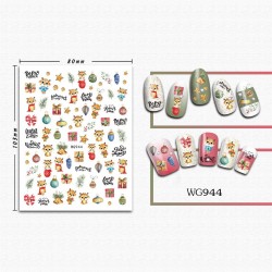 WG944  10pcs/lot Christmas Nail Stickers