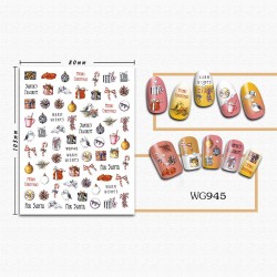 WG945  10pcs/lot Christmas Nail Stickers