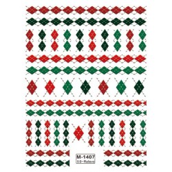 5D-M1407   10pcs/lot Christmas Embossed Nail Stickers