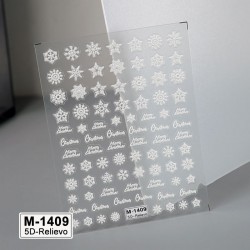 5D-M1409   10pcs/lot Christmas Embossed Nail Stickers