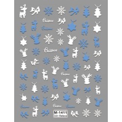 5D-M1411   10pcs/lot Christmas Embossed Nail Stickers