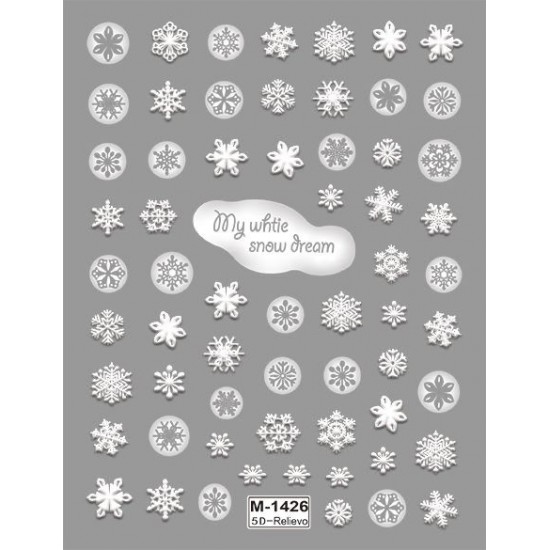 5D-M1426   10pcs/lot Christmas Embossed Nail Stickers