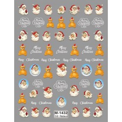 5D-M1432   10pcs/lot Christmas Embossed Nail Stickers