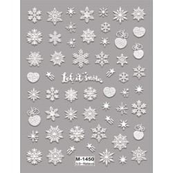 5D-M1450   10pcs/lot Christmas Embossed Nail Stickers