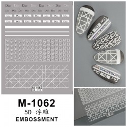 5D-M1062   10pcs/lot Dior Embossed Nail Stickers