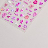 TO3212   10pcs/lot Barbie Embossed Nail Stickers