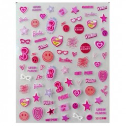 TO3212   10pcs/lot Barbie Embossed Nail Stickers