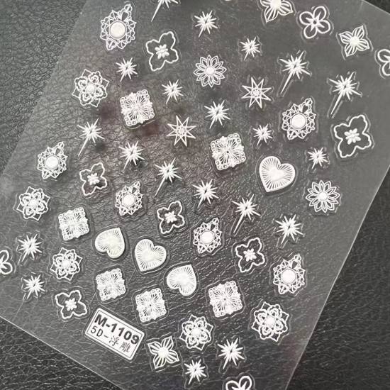 5D-M1109   10pcs/lot Buccellati Embossed Nail Stickers