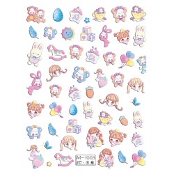 5D-M1003   10pcs/lot Embossed Nail Stickers