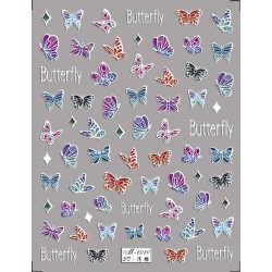 5D-M1010   10pcs/lot Butterfly Embossed Nail Stickers