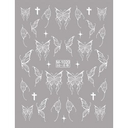 5D-M1020   10pcs/lot Butterfly Embossed Nail Stickers