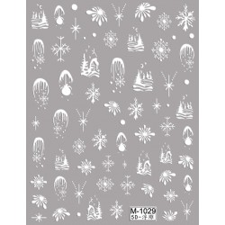 5D-M1029   10pcs/lot Snowflake Embossed Nail Stickers