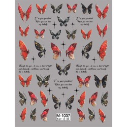 5D-M1037   10pcs/lot Butterfly Embossed Nail Stickers