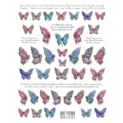 5D-M1038   10pcs/lot Butterfly Embossed Nail Stickers