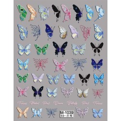 5D-M1039   10pcs/lot Butterfly Embossed Nail Stickers