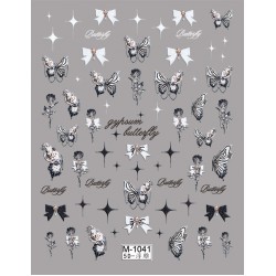 5D-M1041   10pcs/lot Butterfly Embossed Nail Stickers