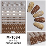 5D-M1084   10pcs/lot LV Embossed Nail Stickers