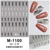 5D-M1100   10pcs/lot YSL Embossed Nail Stickers