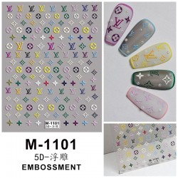 5D-M1101   10pcs/lot LV Embossed Nail Stickers