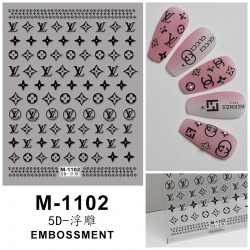 5D-M1102   10pcs/lot LV Embossed Nail Stickers