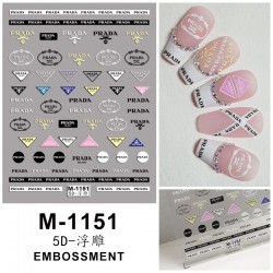 5D-M1151   10pcs/lot PRADA Embossed Nail Stickers