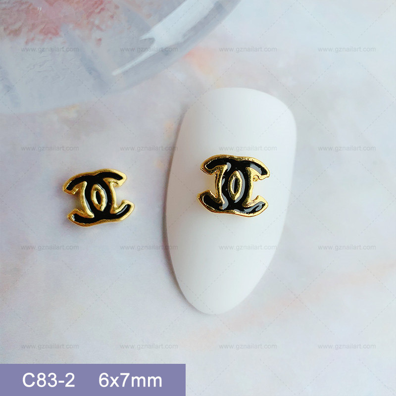 30PCS Chanel Nail Charms Gold C43