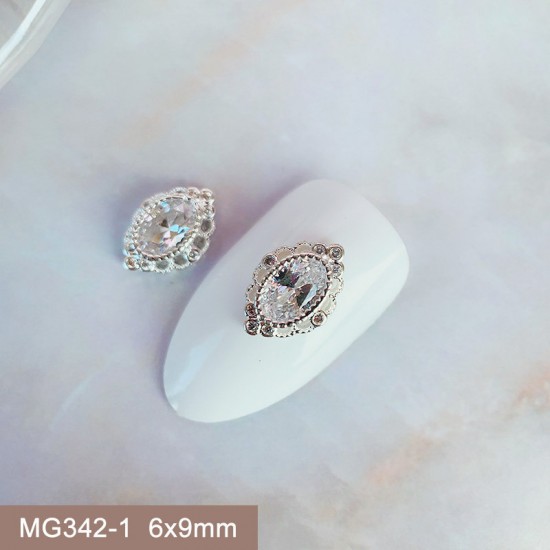 MG342-1  10pcs/lot Oval Zircon Nail Art