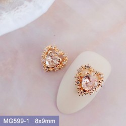 MG599-1  10pcs/lot Heart Zircon Nail Art