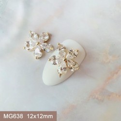 MG638  10pcs/lot Flower Zircon Nail Art